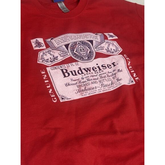Brew City Men's Red Budweiser XL Crewneck Pullover Sweatshirt Brewery Beer Drink - Picture 5 of 7
